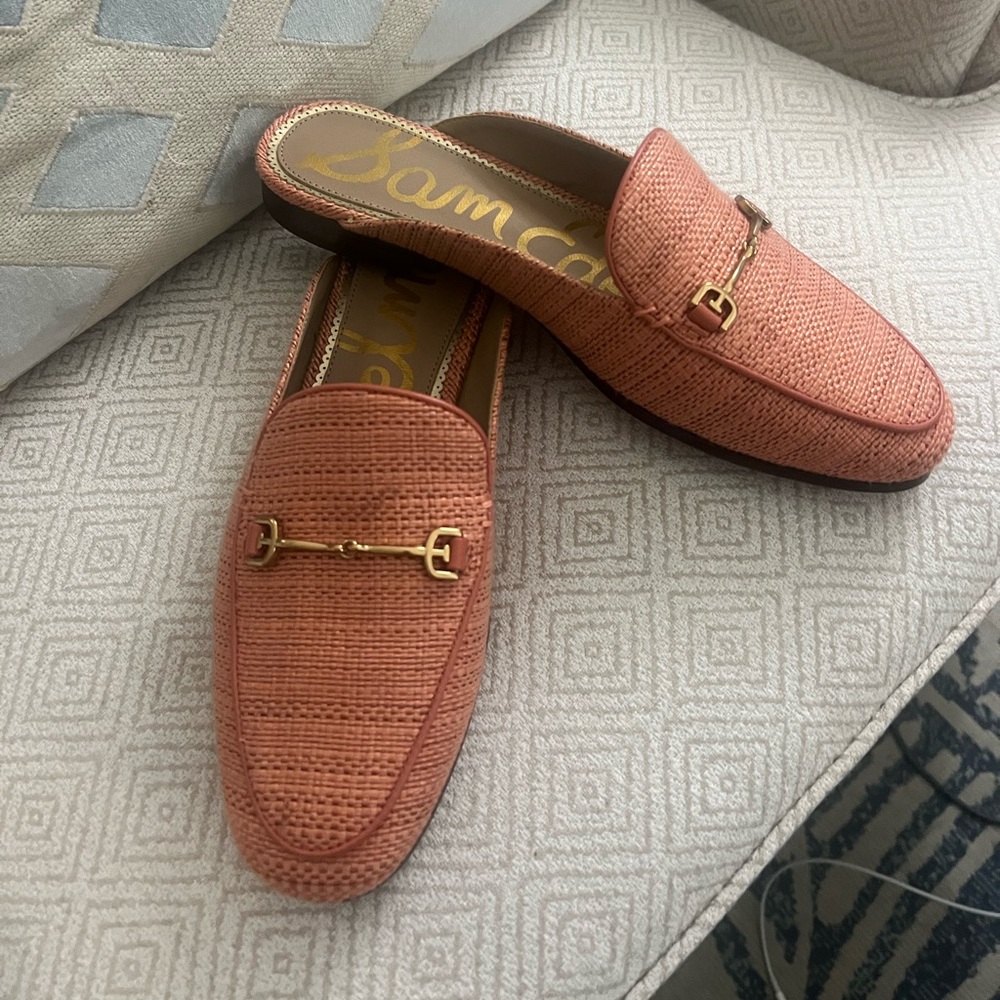Sam Edelman Textured Coral Slip-On Loafers